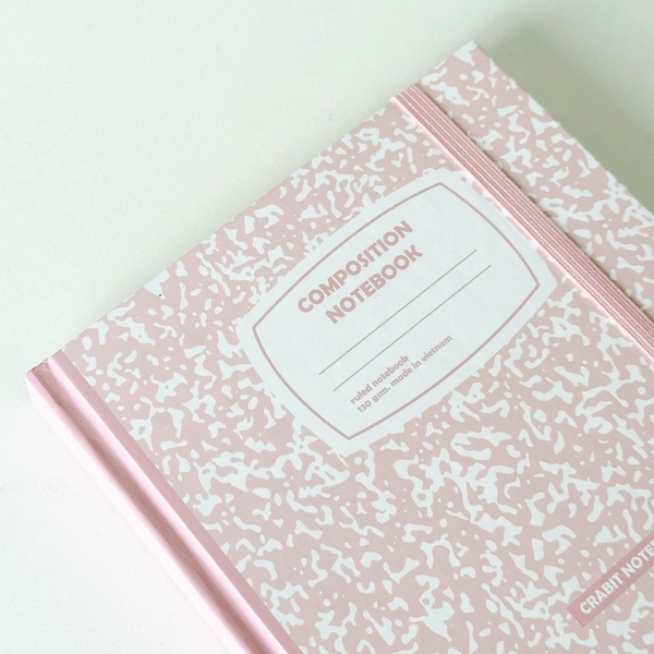 Sổ kẻ ngang khổ vuông 140 trang 130gsm tặng kèm sticker Composition Collection - Hồng Berries