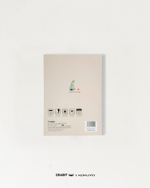 Vở 4 ly ngang 96 trang A5 giấy Nhật Crabit x Kokuyo Land of Too-Shy 2 - Thỏ Picnic