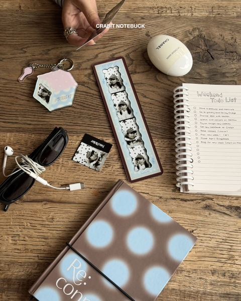 Sổ tay A5 dot 132 trang 130gsm Chấm bi - Nâu Xanh