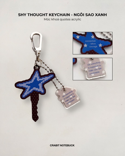 Móc khoá Polka Dot Quotes Chấm bi Shy Thought