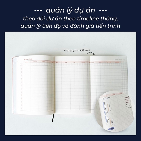 Sổ lịch 2024 planner lập kế hoạch 12 tháng Crabit One Ordinary Day - Buttercup nhũ