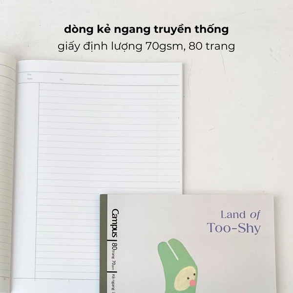 Vở B5 kẻ ngang 80 trang Thỏ - Crabit x Kokuyo - Land of Too-Shy