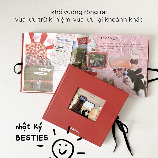 Sổ nhật ký ảnh memories journal Crabit x SGT - Đỏ