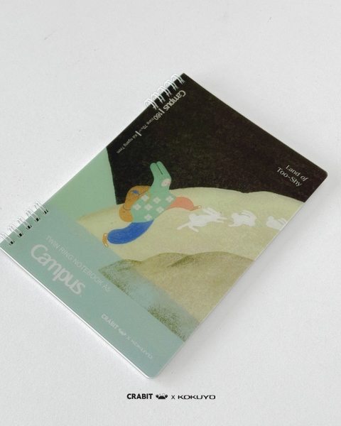 Sổ lò xo A5 kẻ ngang 160 trang Crabit x Kokuyo - Land of Too-Shy - Thỏ Picnic