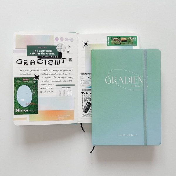 Sổ tay kẻ ngang 130gsm Gradient Xanh lá