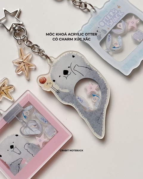 Móc khoá acrylic kèm mini charm lắc Otter Life