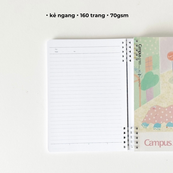 Sổ lò xo A5 kẻ ngang 160 trang Netizen - Crabit x Kokuyo - Land of Too-Shy