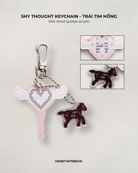 Móc khoá Polka Dot Quotes Chấm bi Shy Thought