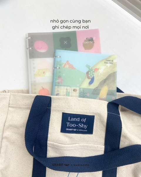Sổ còng 4 lỗ kẻ ngang B5 80 trang Crabit x Kokuyo Land of Too-shy 2 - Too-shy Picnic