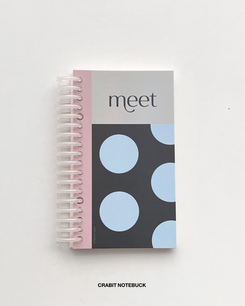 Sổ còng kẻ ngang handy 128 trang 130gsm Chấm bi - Xanh Đen