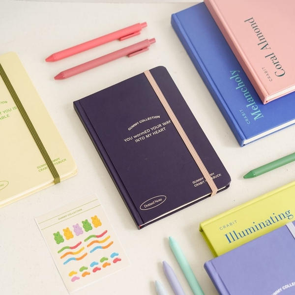 [Tặng kèm sticker] Sổ tay dotgrid bỏ túi Gummy Collection - Worm Xanh đậm