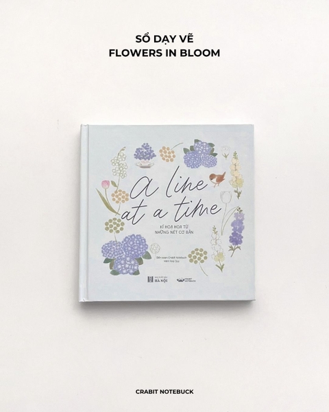 Sổ dạy vẽ A Line At A Time - Flower In Blooms