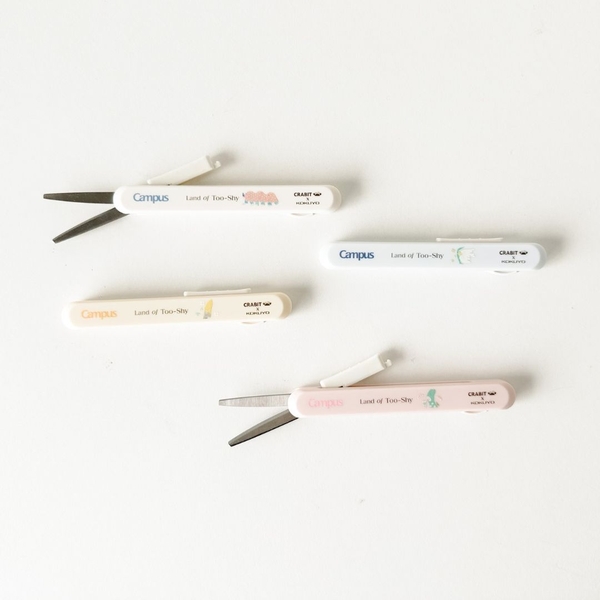 Kéo mini thép không gỉ 2 đầu đa năgn gấp gọn Crabit x Kokuyo Campus Land of Too-Shy