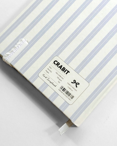 Sổ tay scrapbook A5 grid 130gsm The Reverie Diary - Nhũ Sọc Xanh