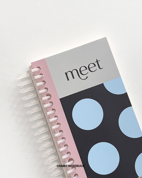 Sổ còng kẻ ngang handy 128 trang 130gsm Chấm bi - Xanh Đen