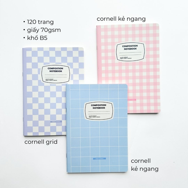 Vở cornel kẻ ngang 120 trang Composition Collection - Hồng