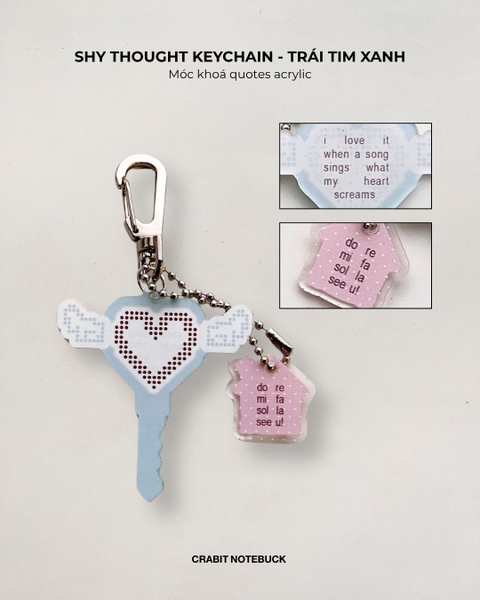 Móc khoá Polka Dot Quotes Chấm bi Shy Thought