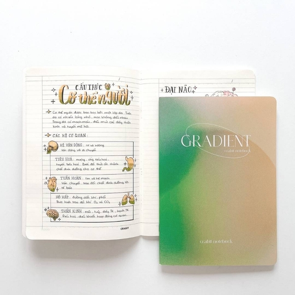 Vở kẻ ngang 80 trang Gradient Xanh lá