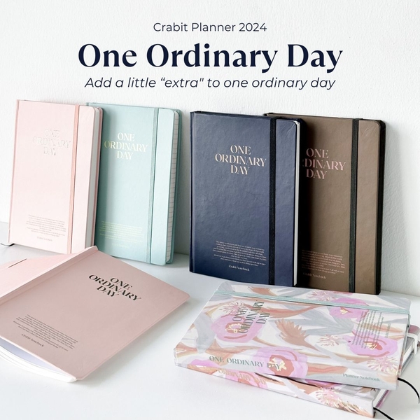 Sổ lịch 2024 planner lập kế hoạch 12 tháng Crabit One Ordinary Day - Buttercup nhũ