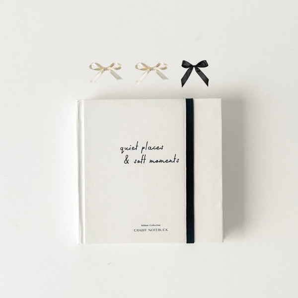 Sổ trơn khổ vuông Ribbon Collection Quote Trắng (Tặng kèm nơ)