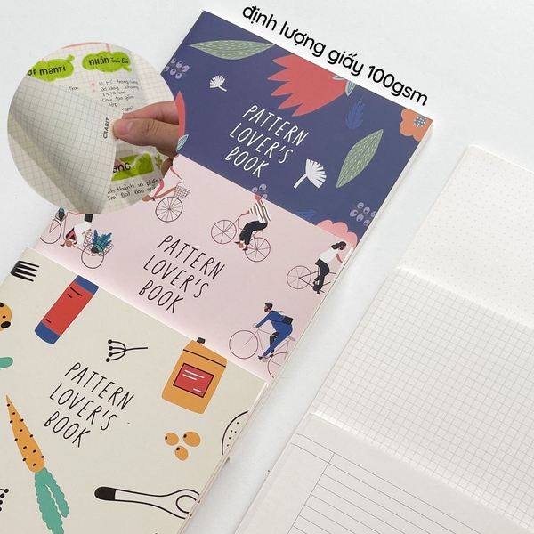 Vở dotgrid may gáy 80 trang 100gsm Daily Life - Hoa đỏ