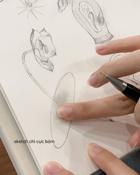 Sketchbook slim binder B5 190gsm Kỳ Hoa Dị Thảo - Hoa Mào Gà