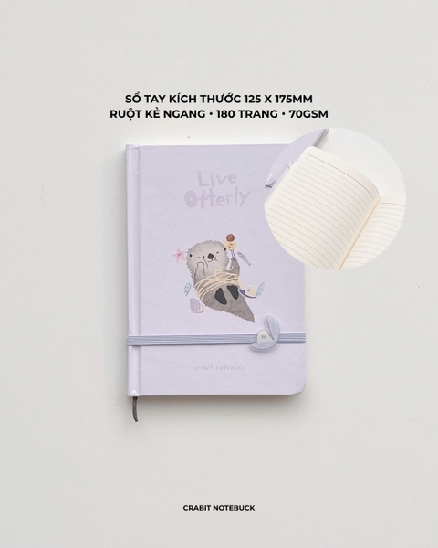 Sổ tay bỏ túi kẻ ngang 180 trang 70gsm Otter - Mỳ Ý