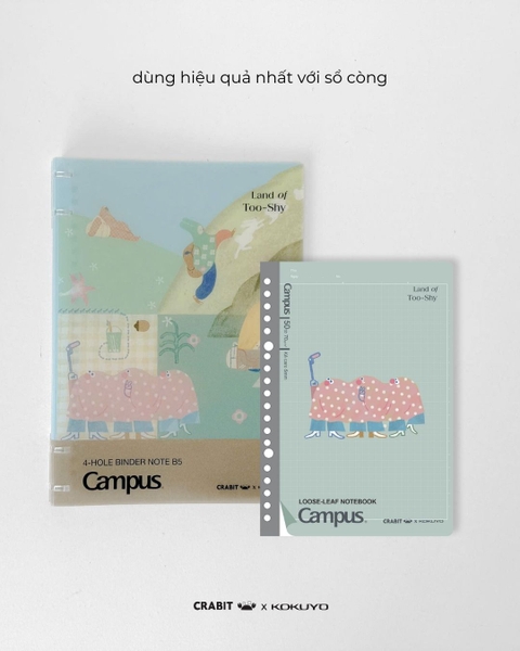 Vở ruột sổ còng grid A5 100 trang Crabit x Kokuyo Land of Too-shy 2 - Netizen Picnic