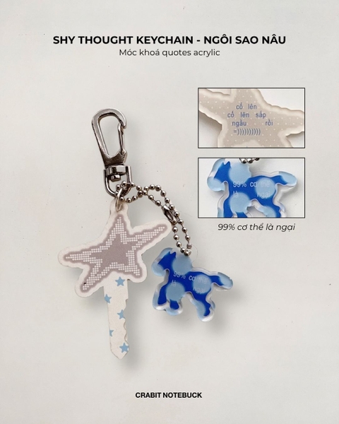 Móc khoá Polka Dot Quotes Chấm bi Shy Thought