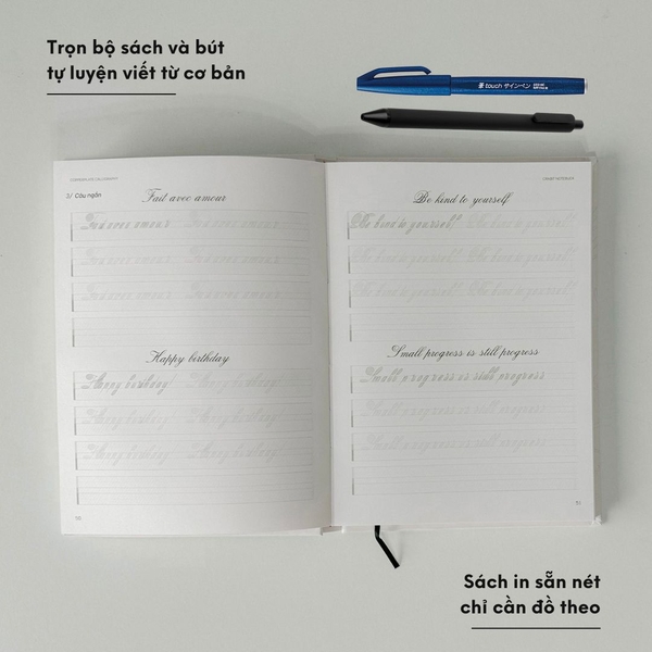 Bộ sách luyện viết Copperplate Calligraphy kèm bút chuyên dụng