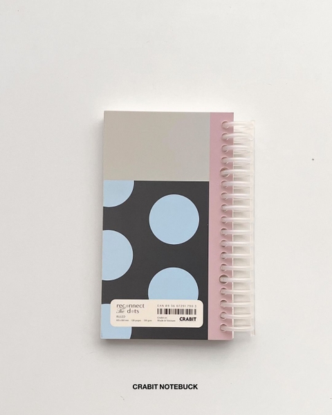 Sổ còng kẻ ngang handy 128 trang 130gsm Chấm bi - Xanh Đen