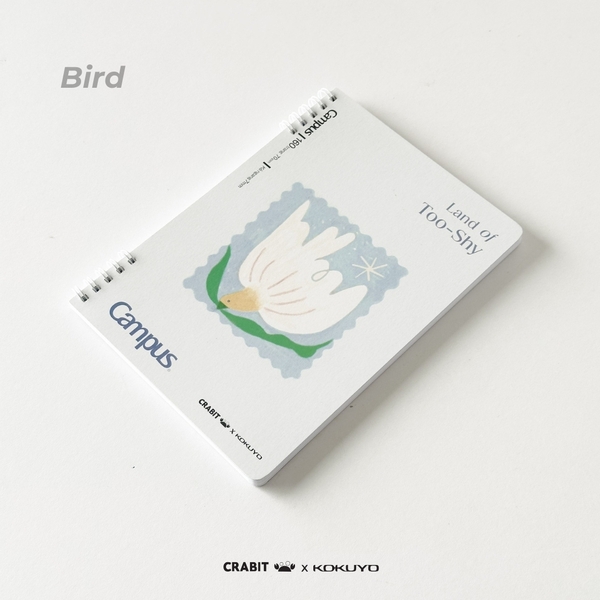 Sổ lò xo A5 kẻ ngang 160 trang Bird - Crabit x Kokuyo - Land of Too-Shy