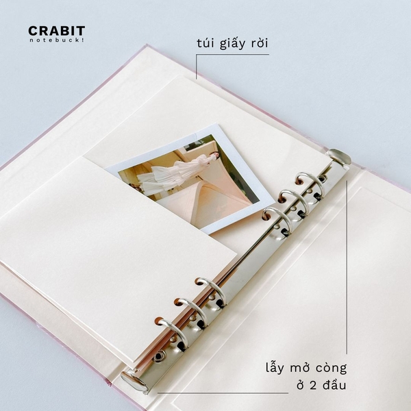 Sổ còng sắt bìa cứng A5 6 lỗ Feather Vệt màu Xanh