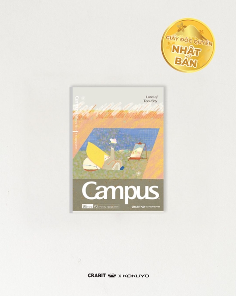 Vở 4 ly ngang 96 trang A5 giấy Nhật Crabit x Kokuyo Land of Too-Shy 2 - Bananeet Picnic