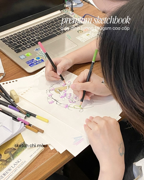 Sketchbook slim binder B5 190gsm Kỳ Hoa Dị Thảo - Hoa Venus