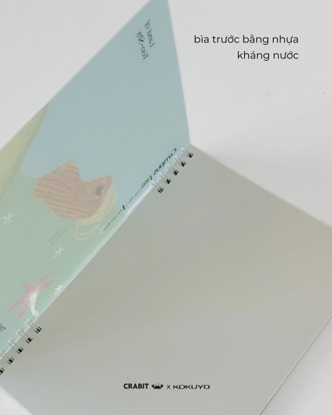 Sổ lò xo A5 grid 160 trang Crabit x Kokuyo - Land of Too-Shy - Mr. Bubble Tea Picnic