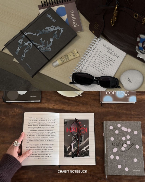 Sổ tay A5 kẻ ngang 132 trang 130gsm Chấm bi - Ngựa Đen