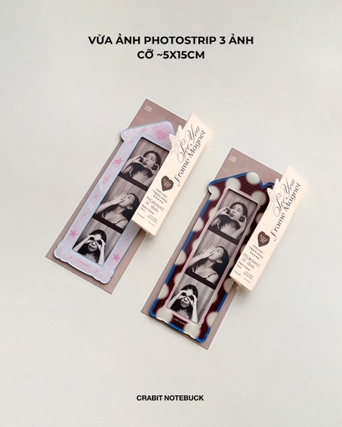Khung ảnh nam châm dài 3 tấm Chấm bi