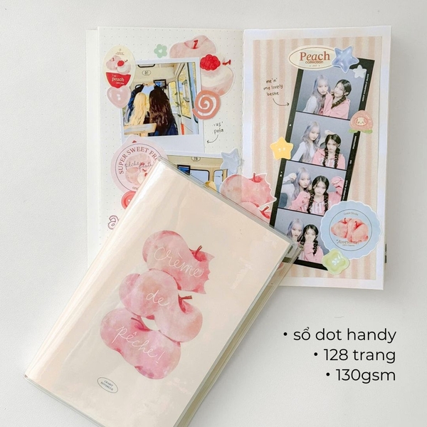 Sổ handy chất dot 130gsm 128 trang Peach Pocket