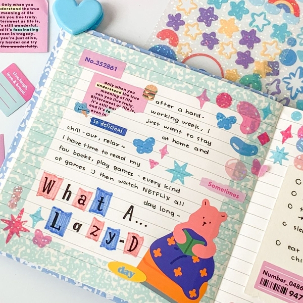 Sổ kẻ ngang khổ vuông 140 trang 130gsm tặng kèm sticker Composition Collection - Xanh Grape