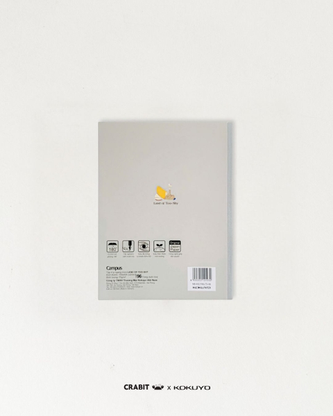Vở 4 ly ngang 96 trang A5 giấy Nhật Crabit x Kokuyo Land of Too-Shy 2 - Bananeet Picnic