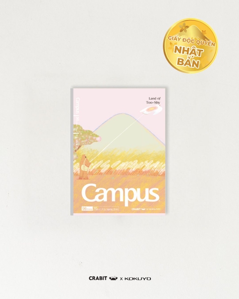 Vở 4 ly ngang 96 trang A5 giấy Nhật Crabit x Kokuyo Land of Too-Shy 2 - Mr. Bubble Tea Picnic