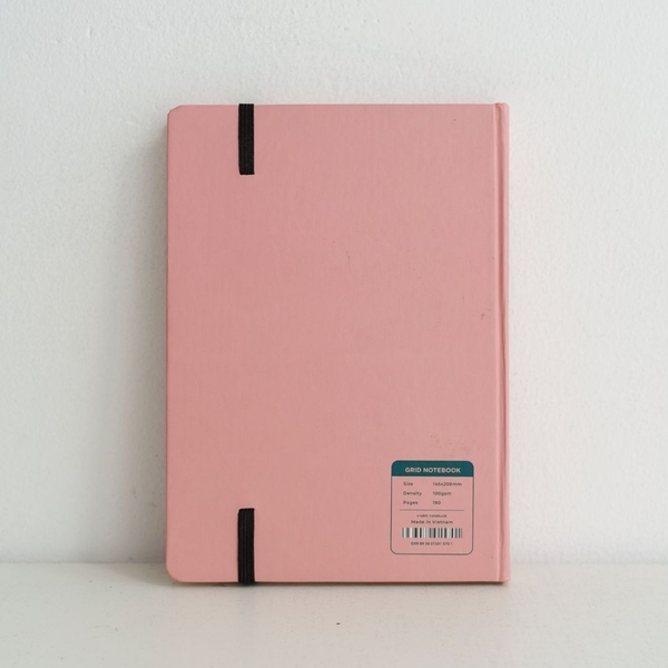 Sổ tay ô vuông Moodbook Collection - Coral Almond Hồng