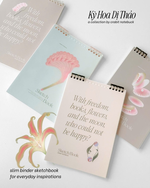 Sketchbook slim binder B5 190gsm Kỳ Hoa Dị Thảo - Hoa Mào Gà