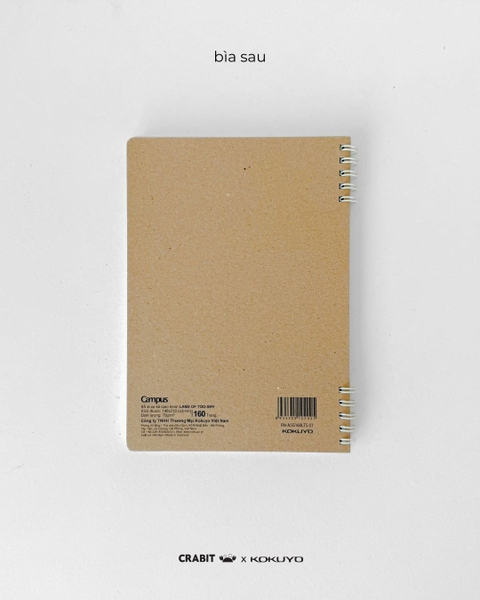 Sổ lò xo A5 grid 160 trang Crabit x Kokuyo - Land of Too-Shy - Mr. Bubble Tea Picnic