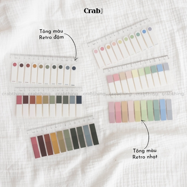 Note sổ còng - Set 200 Tờ Nhiều Màu Kèm Thước (Gắn Sổ Còng Lò Xo)