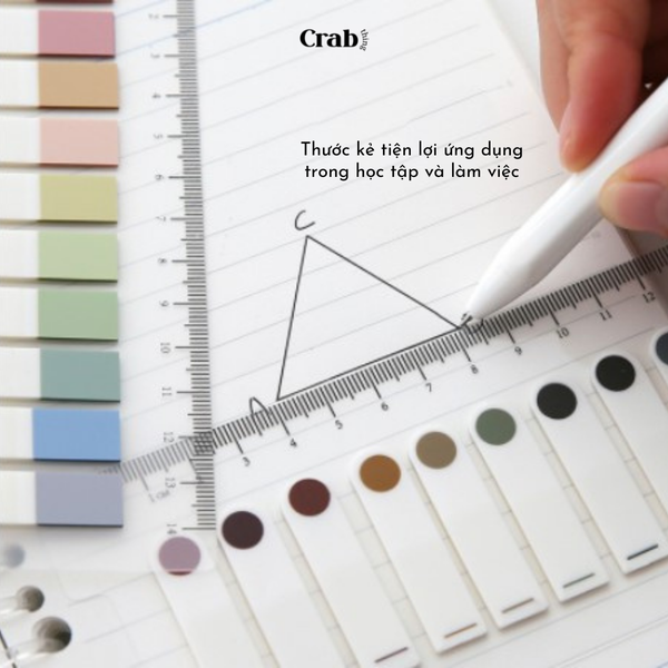 Note sổ còng - Set 200 Tờ Nhiều Màu Kèm Thước (Gắn Sổ Còng Lò Xo)