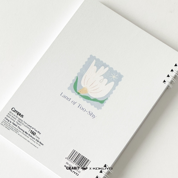 Sổ lò xo A5 kẻ ngang 160 trang Bird - Crabit x Kokuyo - Land of Too-Shy