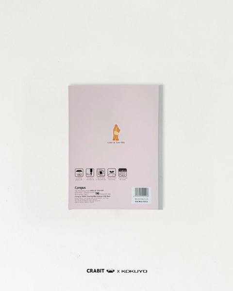 Vở 4 ly ngang 96 trang A5 giấy Nhật Crabit x Kokuyo Land of Too-Shy 2 - Mr. Bubble Tea Picnic