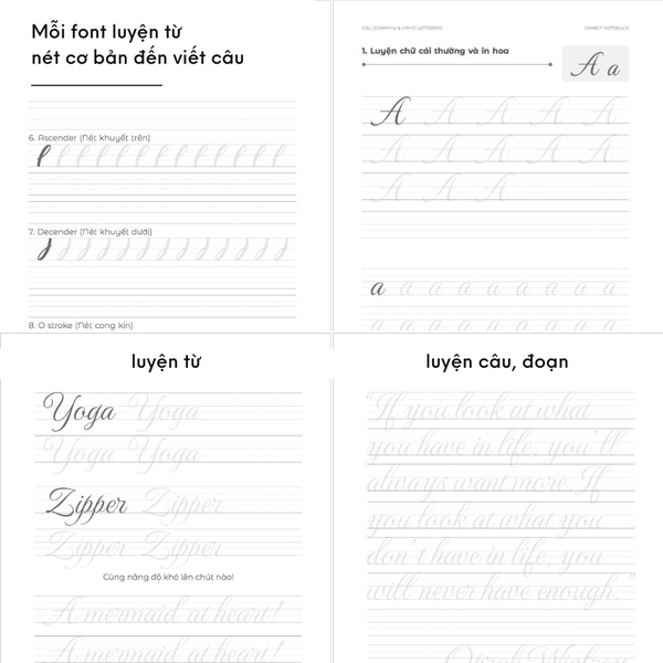 Bộ sách luyện viết Copperplate Calligraphy kèm bút chuyên dụng